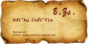 Béky Zsófia névjegykártya