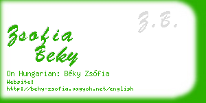 zsofia beky business card