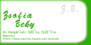 zsofia beky business card